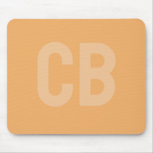 Trend Kleur Zacht Sinaasappel Monogram Mousepad Muismat