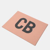Trend Kleur Zachte Perzik Monogram Deurmat (Schuin)