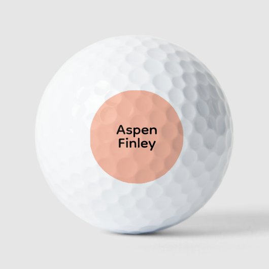 Trend Kleur Zachte Perzik - Naam Golfballen (Voorkant)