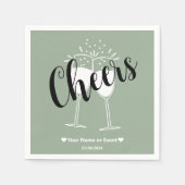Trend Kleur Zachte Sage Cheers Papieren servetten (Voorkant)