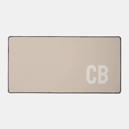 Trend Kleur Zachte Taupe Monogram Bureaumat (Voorkant)