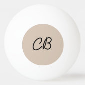 Trend Kleur Zachte Taupe Monogram Ping Pong Ball (Achterkant)