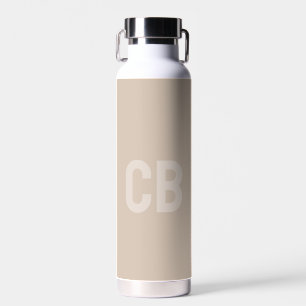 Trend Kleur Zachte Taupe Monogram Waterfles