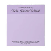 Trend Kleur - Zachte Violet Bedrijfsnotitieblok Notitieblok (Voorkant)