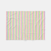 Trend Kleuren Geel Groen Roze Wit Gestreept Fleece Deken (Voorkant (Horizontaal))