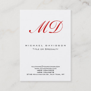 Trend Monogram White Calligraphy Red Visitekaartje