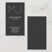 Trend Monogramme Carte de visite gris élégant vert (Devant / Derrière)