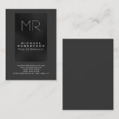 Trend Monogramme Nuances de Gris Carte de Visite É (Devant / Derrière)