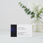 Trend Noir Bleu Blanc Plat Carte de visite élégant (Debout devant)