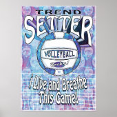 Trend Setter Blue Volleyball Poster (Voorkant)