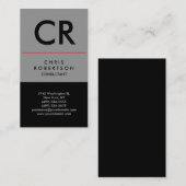 Trend Vertical Grey Black Consultant Visitekaartje (Voorkant / Achterkant)