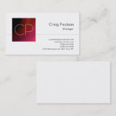 Trend White Red Pink Paars Monogram Visitekaartje (Voorkant / Achterkant)