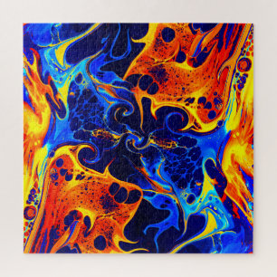 trendige abstracte kleurrijke kleurwerveling legpuzzel