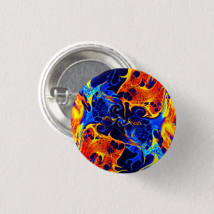 trendige abstracte kleurrijke kleurwerveling ronde button 3,2 cm