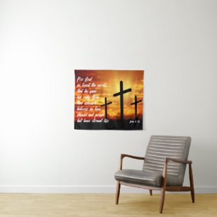 TRENDIGE BIJBELVERS JOHANNES 3:16 CHRISTELIJK KADO WANDKLEED