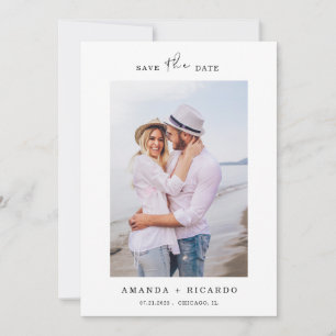 Trendige Elegante Minimalistische Trouwfoto Save The Date