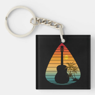TRENDIGE GITAARPLEKTER ZONSONDERGANG SLEUTELHANGER