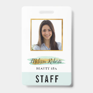 trendige gouden gepersonaliseerde foto bedrijfs-ID Badge