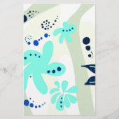 Trending abstract Patroon lichte kleur bloemblob Briefpapier (Voorkant)