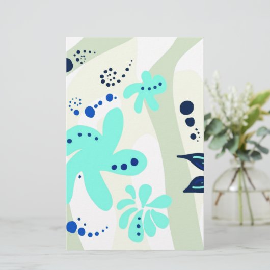 Trending abstract Patroon lichte kleur bloemblob Briefpapier (Staand voorkant)