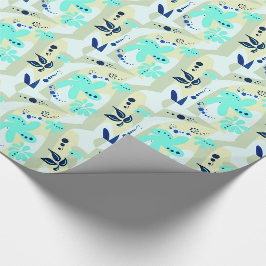 Trending abstract Patroon lichte kleur bloemblob Cadeaupapier (Hoek)