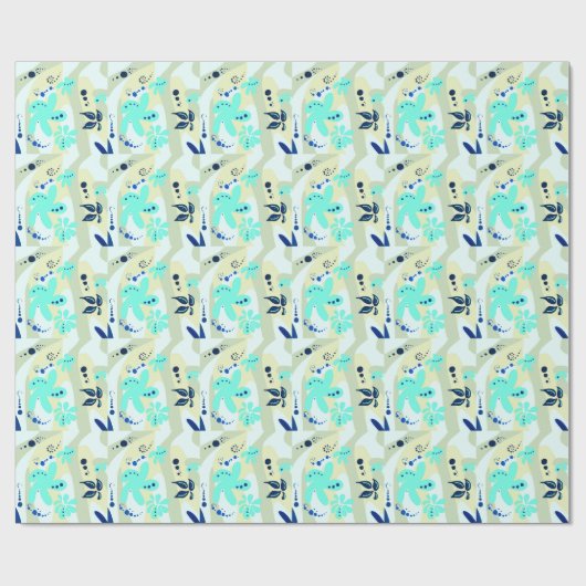 Trending abstract Patroon lichte kleur bloemblob Cadeaupapier (Vlak)