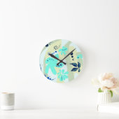 Trending abstract Patroon lichte kleur bloemblob Ronde Klok (Huis)