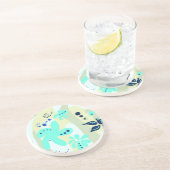 Trending abstract Patroon lichte kleur bloemblob Zandsteen Onderzetter (Zijkant)