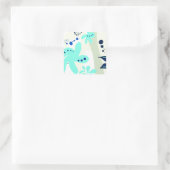 Trending abstract patroon lichtgekleurde bloem blo vierkante sticker (Tas)