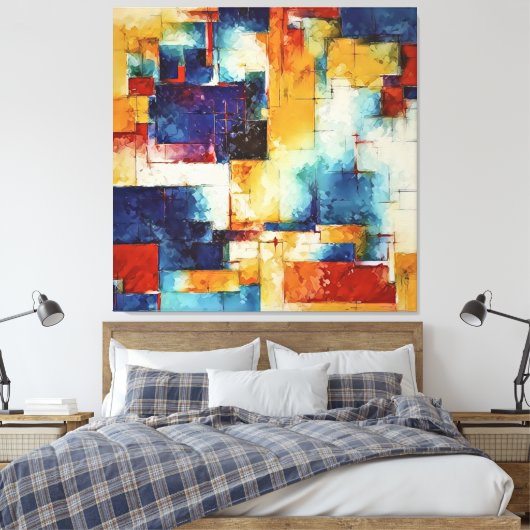 Trending Abstract Schilderen Kunst M1 Canvas Print (Insitu (Slaapkamer))
