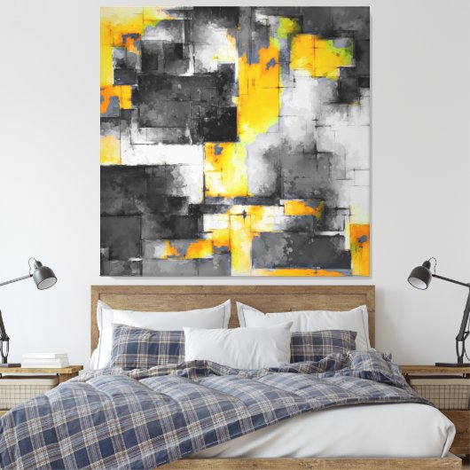 Trending Abstract Schilderen Kunst M3 Canvas Print (Insitu (Slaapkamer))