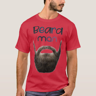 Trending beard print sticker t-shirt