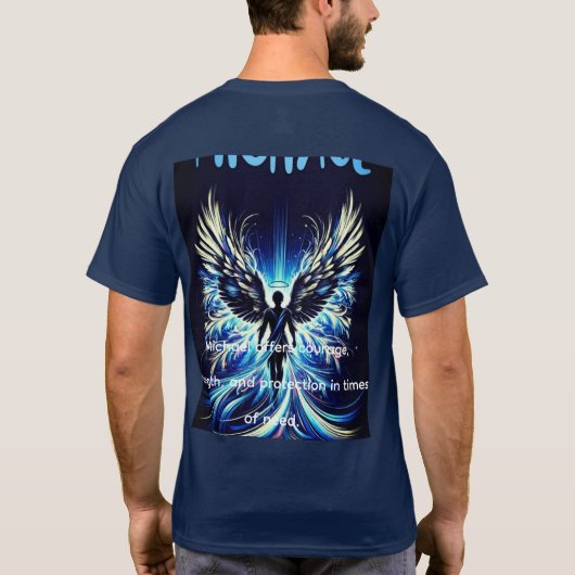 Trending Blue Angel Michel Basic T-Shirt by Zazzle (Achterkant)