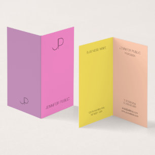 Trending Colors Elegant Moderne Monogram Sjabloon Visitekaartjes