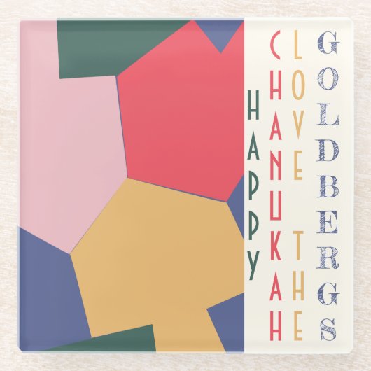 Trending Dreidels Glazen Onderzetter (Voorkant)