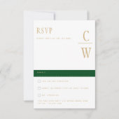 Trending Emerald Green Gold Wedding RSVP (Devant)