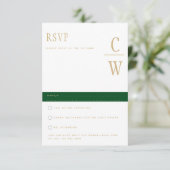 Trending Emerald Green Gold Wedding RSVP (Debout devant)