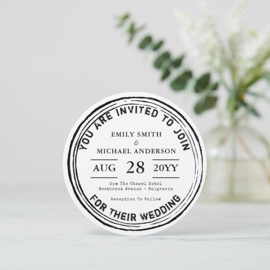 Trending Faire-part de mariage 2018 Rustic Round I (Debout devant)