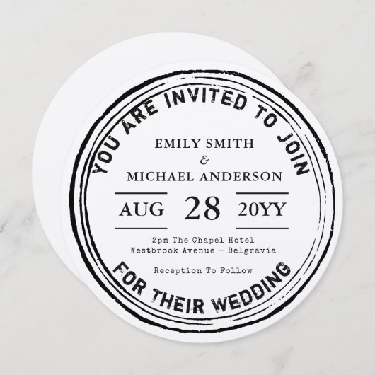 Trending Faire-part de mariage 2018 Rustic Round I (Devant / Derrière)