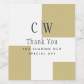 Trending Gold White Weddenschap Hartelijk dank Wijn Etiket (Enkel label)