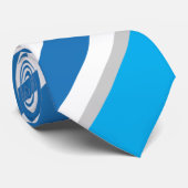 Trending Grey met Blue en White Striped Stropdas (Opgerold)