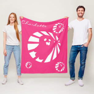 Trending Halloween Schattige Roze en Witte Ghost Fleece Deken