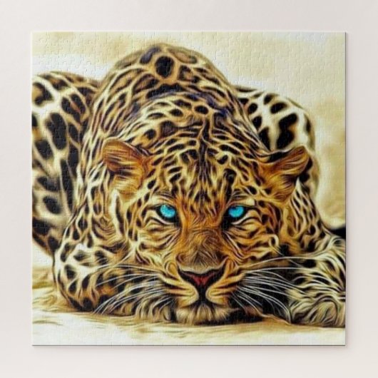 Trending Leopard Blue Eyes Puzzle (Vertical)