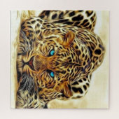 Trending Leopard Blue Eyes Puzzle Legpuzzel (Horizontaal)