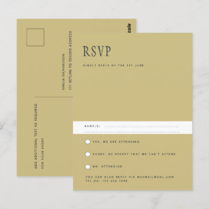 Trending Modern minimalist Simple Wedding RSVP POS Briefkaart