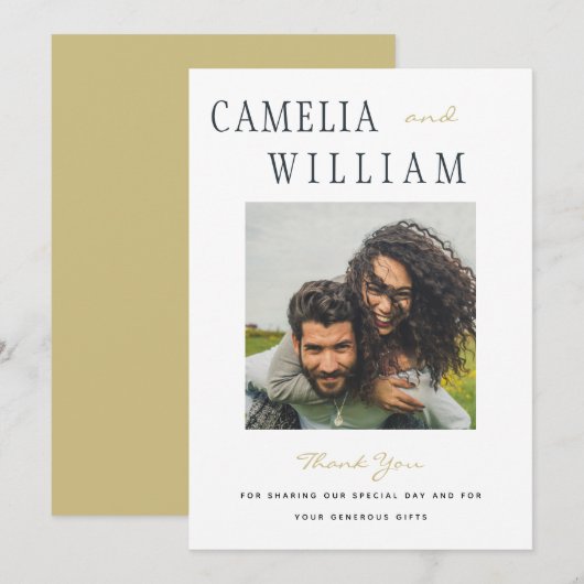 Trending Modern Wedding DANK JE FOTO Kaart (Voorkant / Achterkant)