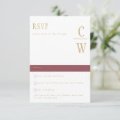 Trending Moderne Roos Pink Gold Wedding RSVP Kaartje (Staand voorkant)