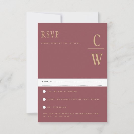 Trending Moderne Rose Rose Gold Wedding RSVP (Devant)