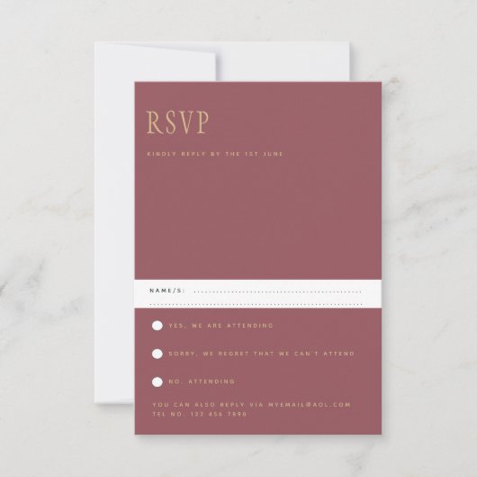 Trending Moderne Rose Rose Gold Wedding RSVP (Devant)