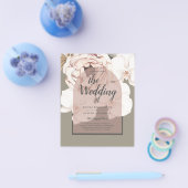 Trending MOSS BLUSH TROUWEN Sage Stof Pink Flyer (Enkel)